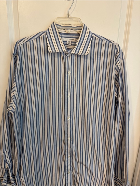 Banana Republic Other - Banana Republic Men’s Blue and White Vertical Stripe Dress Shirt